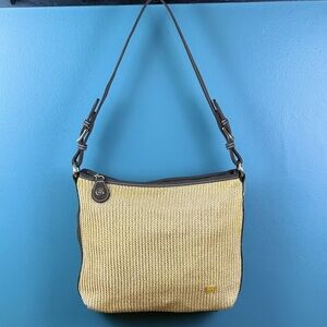 The Sak Metallic Gold Shimmer Knit Crossbody Bag | Woven Boho Travel Purse